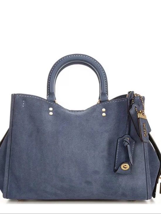 Coach Handbags - Coach Blue Denim Suede Rogue 31